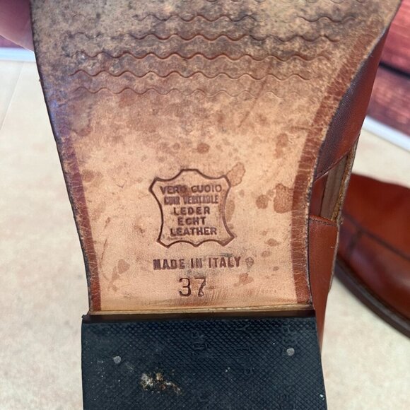 Joan & David Dark Caramel Leather Slip On Shoe - Picture 12 of 14